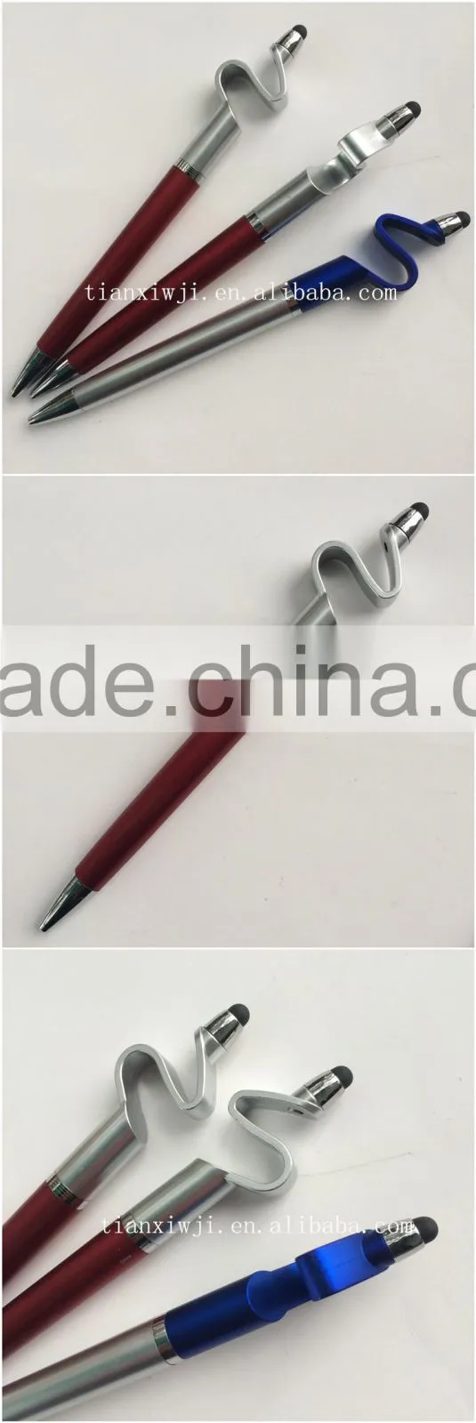 Quality Novelty plastic stylus pen with iphone stand