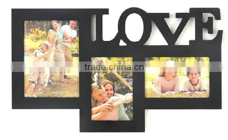 letter wood collage photo frame,wedding decoration,unique cooletion picture frame