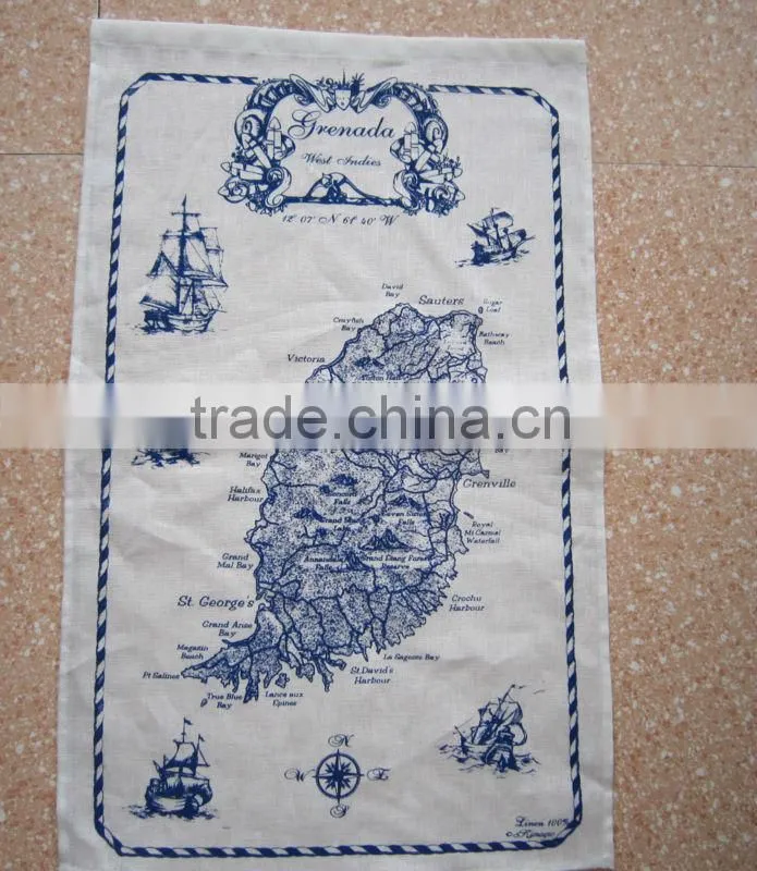 kitchen linen tea towel for promotion and giftkitchen printed tea towel for home decoration grenada design
