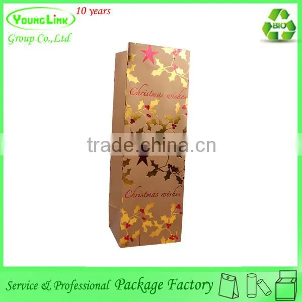 Good quality gorgeous printing paper christmas bag for red wine