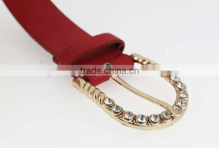 Women's fashion rhinestone studded belt with shiny gold rhinestone buckles in yiwu