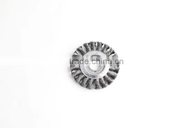 Twist knot wheel brushes with arbor hole, diameter 100mm or 4"
