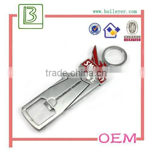 Promotional full colour logo sticker epoxy dome beer bottle opener keychain