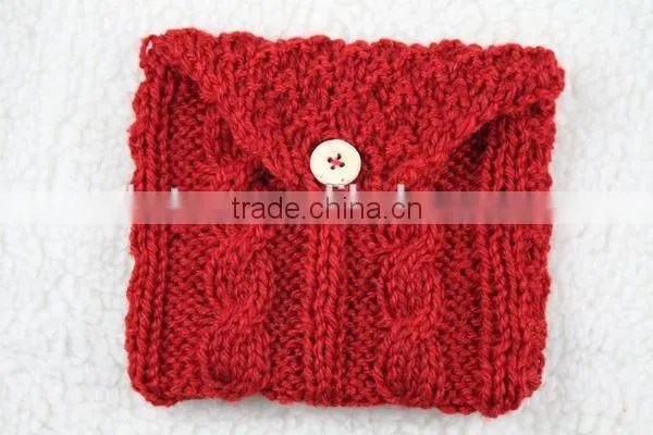 Custom design acrylic material handmade knitted ladies purse