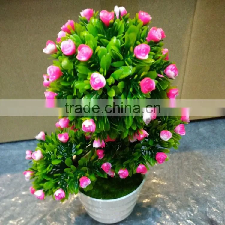 Wholesale mini artificial green plant bonsai for promotion
