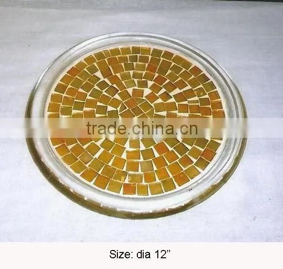 High quality glass mosaic charger plate