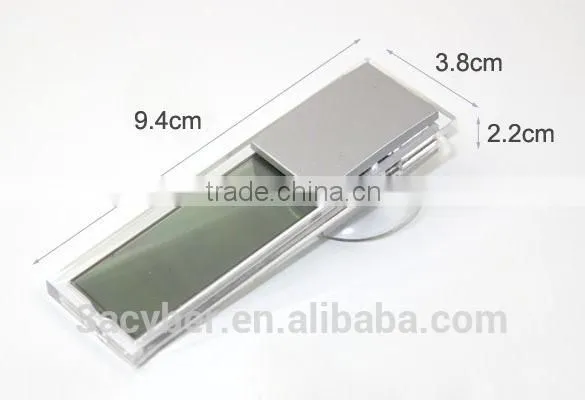 Suction On Windscreen Auto Rear View Mirror Digital Car Thermometer