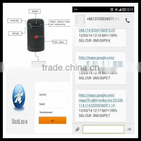 3G acceleration sensor personal gps tracker