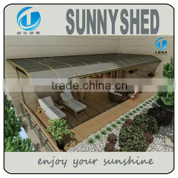 DIY window cover made of aluminum frame polycarbonate roof