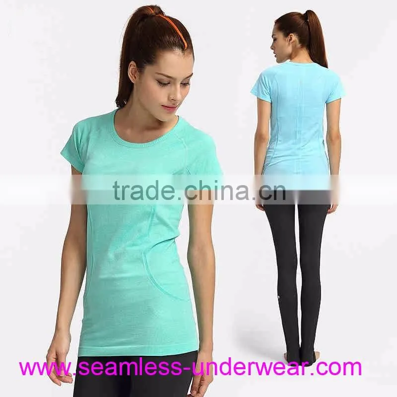 Seamless Workout Shirt for Women, Workout T Shirts, Dri Fit Fitness Shirts Manufacturers