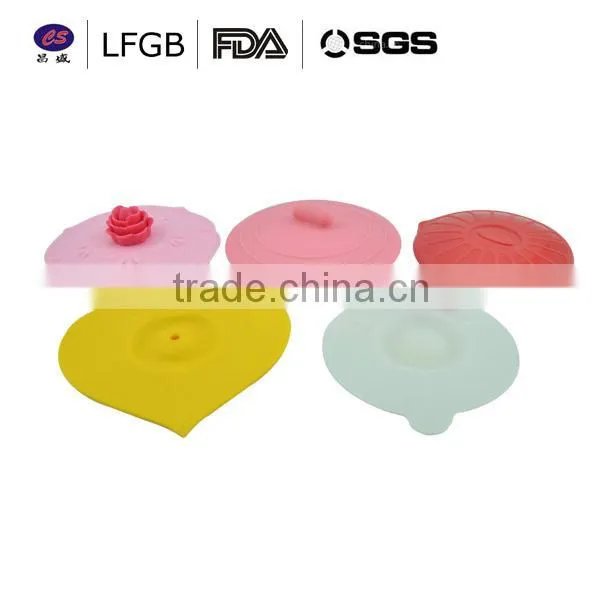 hot sale ! 2014 new design customized various shape silicone cup lids