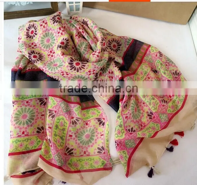 Promotion & Premium Gift Silk Scarf in Printing design