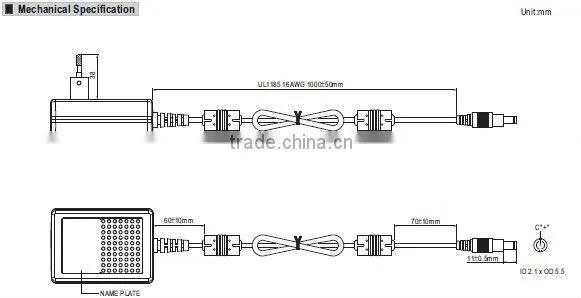 UL CE TUV Mean well 22.5~36W AC-DC 36W 9V adapter Wall-mounted 36w adapter