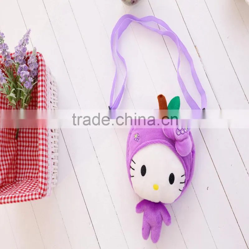 30*20cm beautiful customized blue plush Angel girl doll satchel with matched embroidery cap
