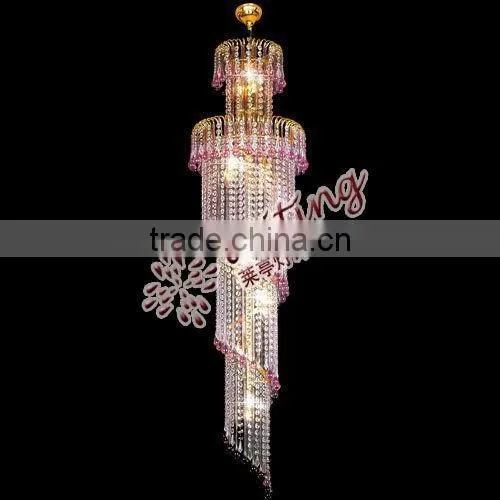 Beautiful crystal stairs chandelier light