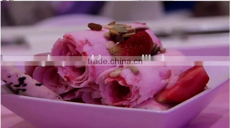 The Best Seller For Double Flat Pans Rolled Ice Cream Machine