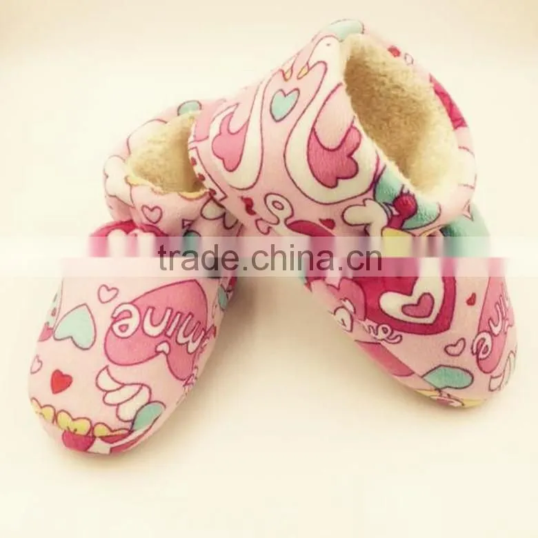 Winter new fashion colorful printed kids velvet slipper boot