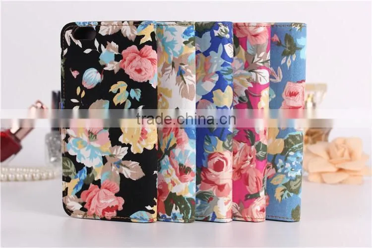 Cheapest price for iphone 6 leather case wallet flower case