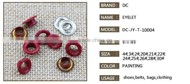 Colored Color and Nickel-Free Feature Brass Metal Shoe Eyelets
