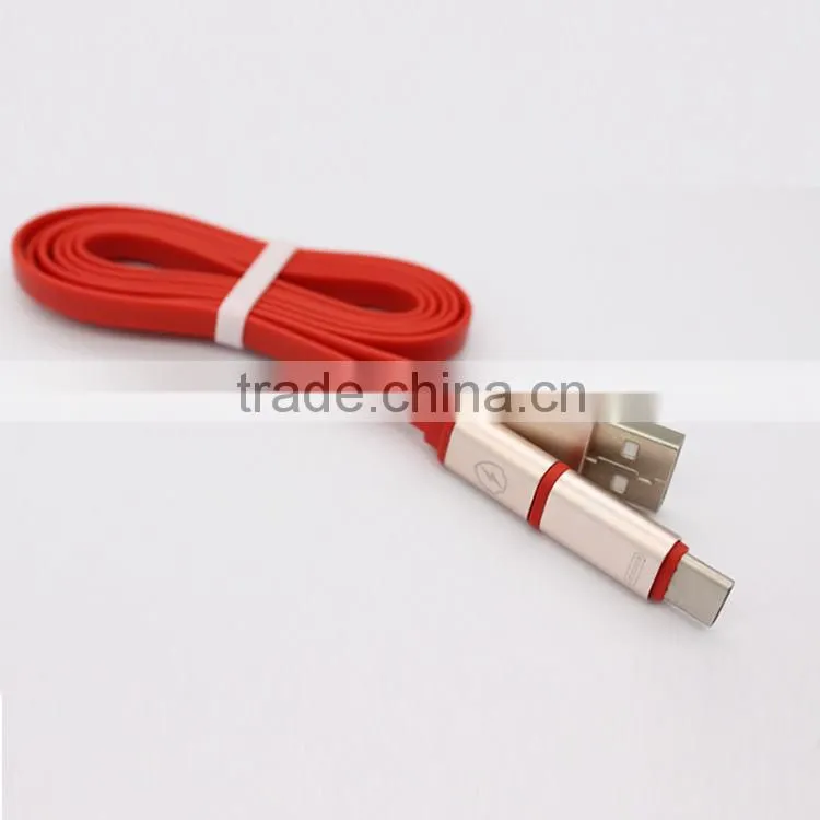 2016 Wholesale 2in1 Type C To Micro USB With Detachable Adapter Data Line Cable