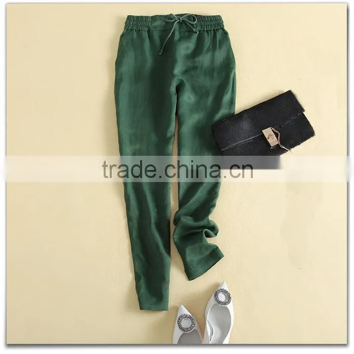 elastic draw cord comfort all-match casual trousers for ladies pants