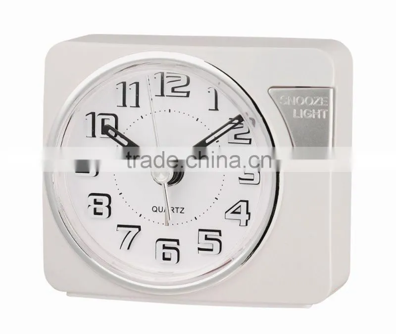 3D arabic numbers touch LED light travel alarm clock