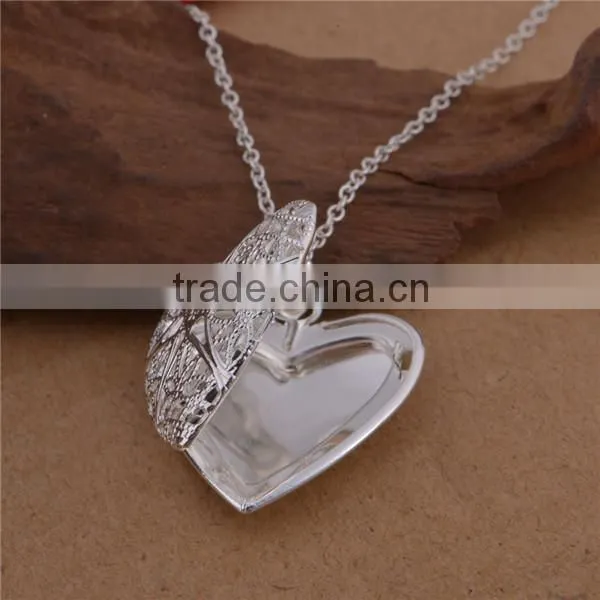 plated 925 silver solid blank photo pendant