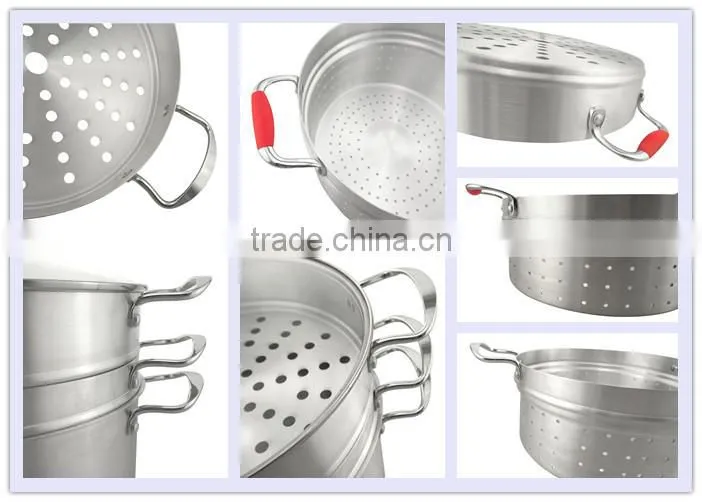New product common aluminum steamer with glass lid in china