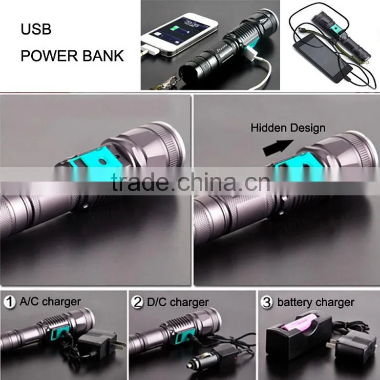 POPPAS 6611 Best Price Original C-REE XML T6 Power Bank led flashlight