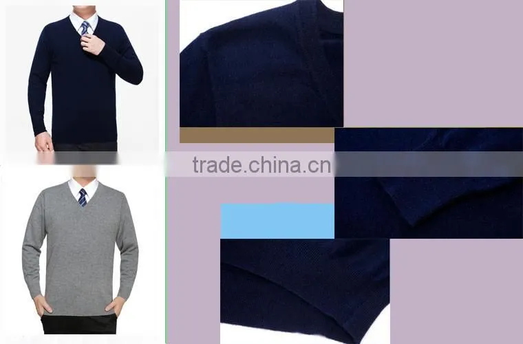 wholesale quality fashion designer men v-neck wool sweater