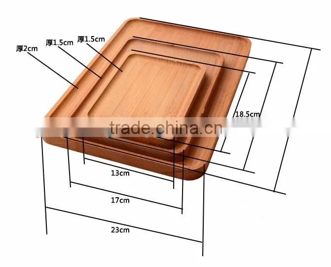 wholesale simple wood square plate for food