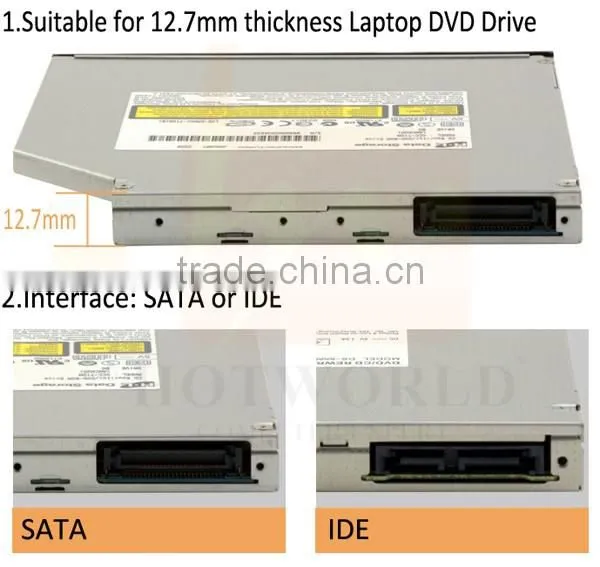 USB2.0 SATA laptop DVD RW Disk External DVD RW Case