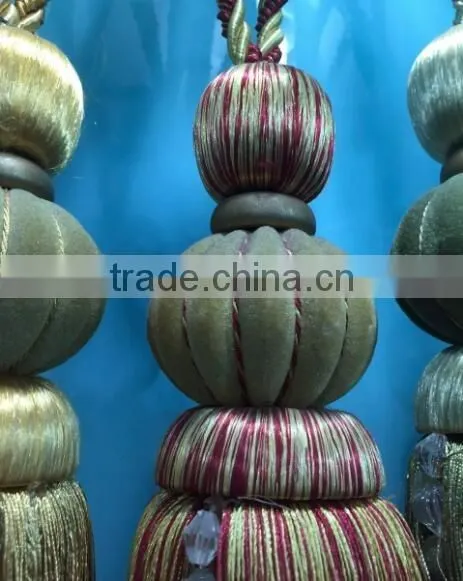 china supplier curtain beaded polyester tassel