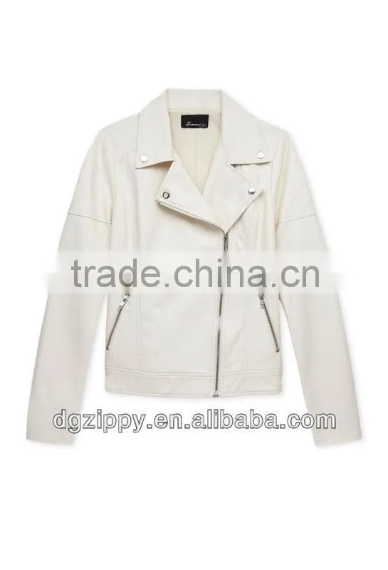 Street-chic moto leather jacket for women