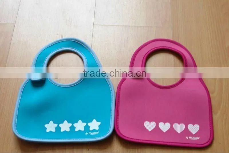 2016 Cute&Waterproof Neoprene Baby Bibs with Teething/Cheap Baby Bibs with Customized Pattern