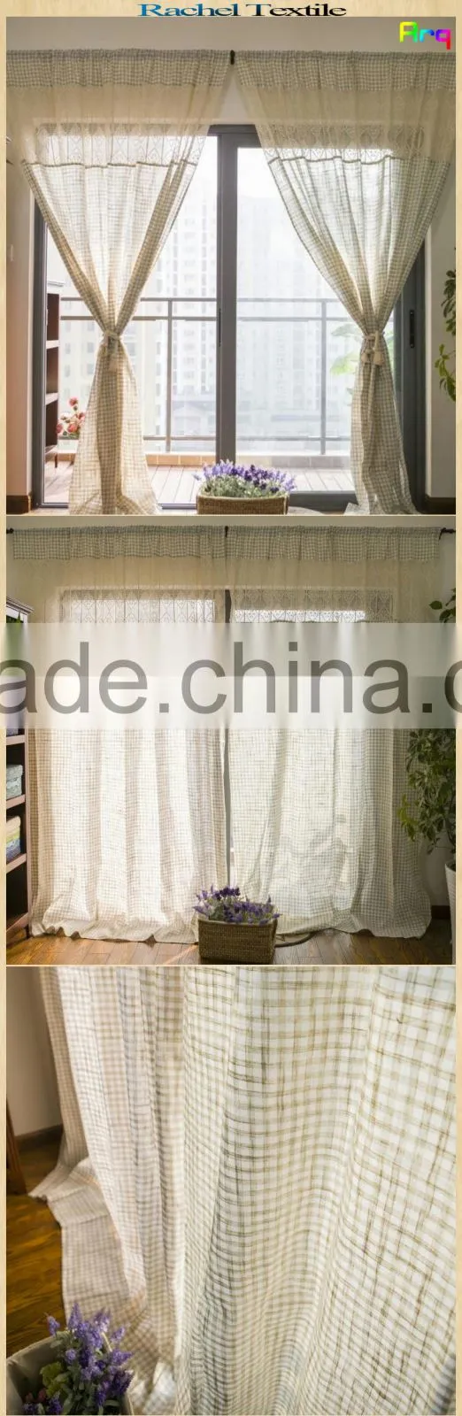 Jacquard 280cm Polyester cotton waffel design t/c fabric for table cloth, Curtain livingroom window