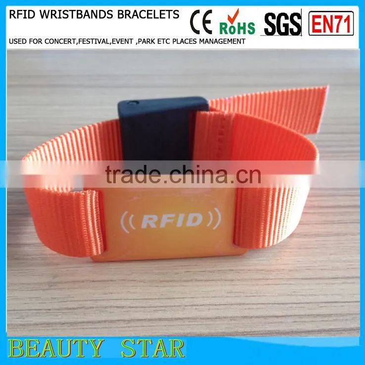 Customized logo RFID woven wristbands ,for event use RFID woven wristbands
