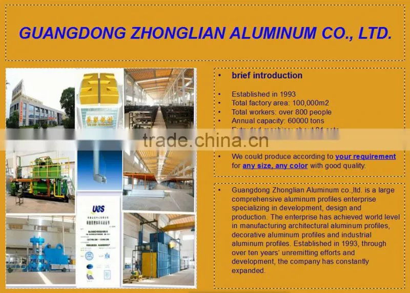 ZHL zhonglian aluminum 6063 grade structural aluminum profiles extrusion alluminium profiles for window and door