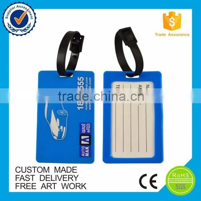 factory price cute pvc animal cartoon luggage tag