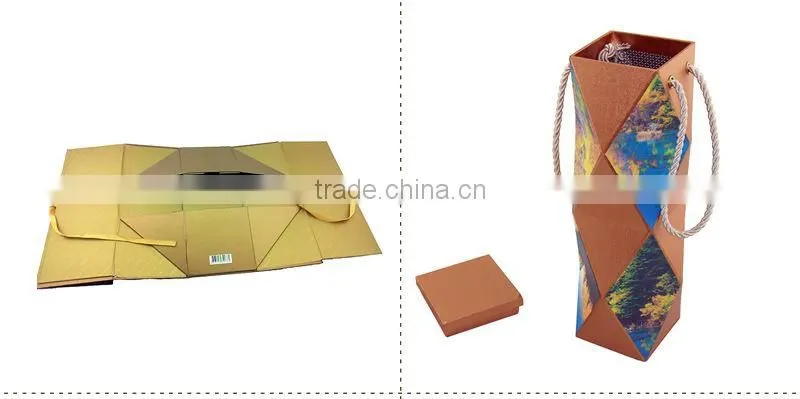 paper wine box with folded the lid