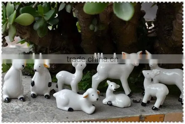 ceramic white animal figurine ornament small figurine