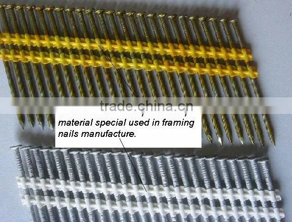 Plastic strip framing nail masterbatch