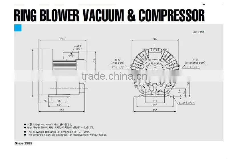 Vacuum & Pressure HRB-200 RING BLOWER