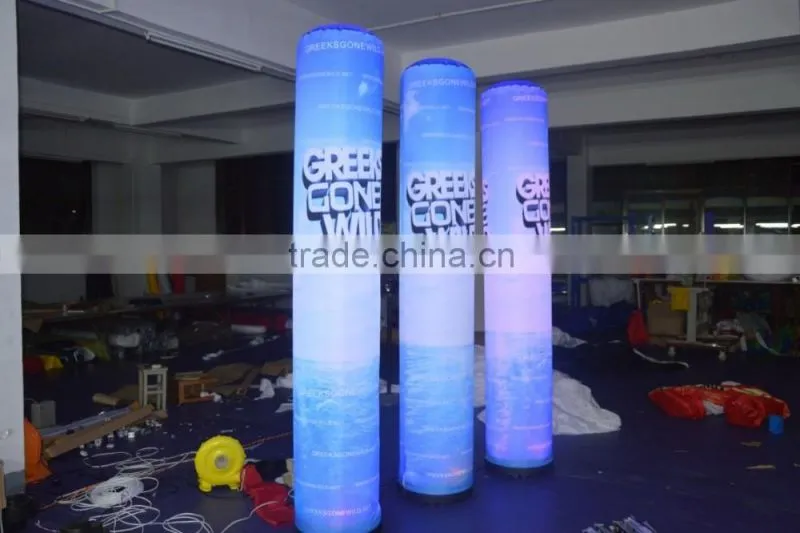 hot sale wedding stage decoration inflatable light column with LED / inflatable led pillar light for sale