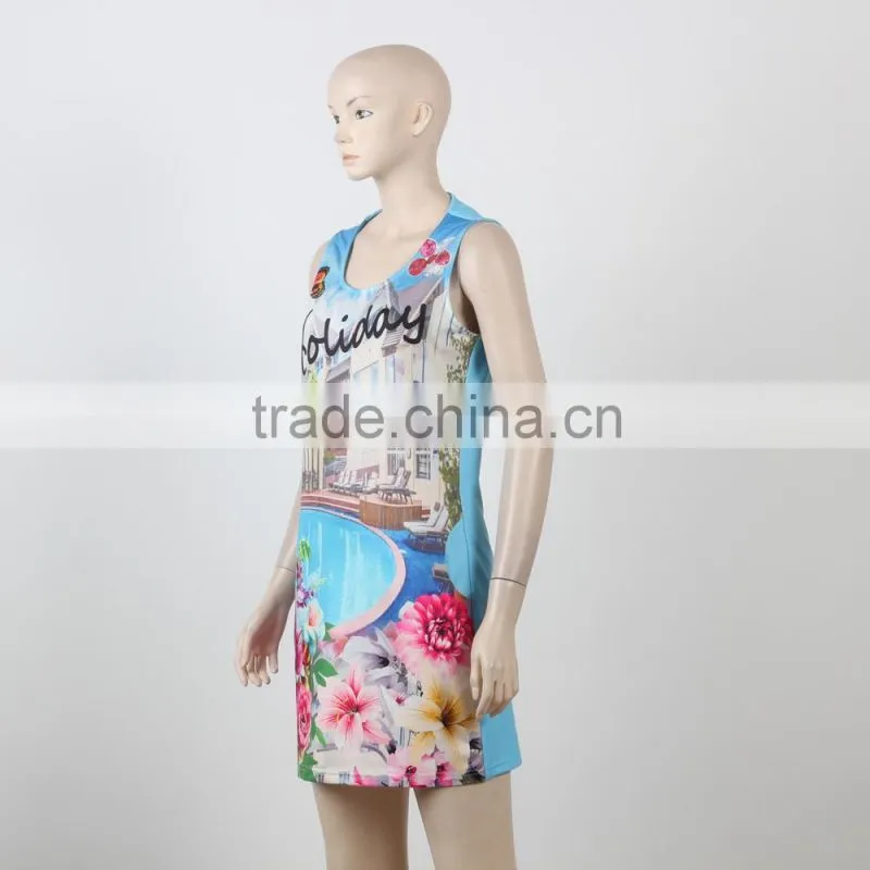 Wholesale Cheap Printed Dress Women Casual One Piece Dress In Floral Print