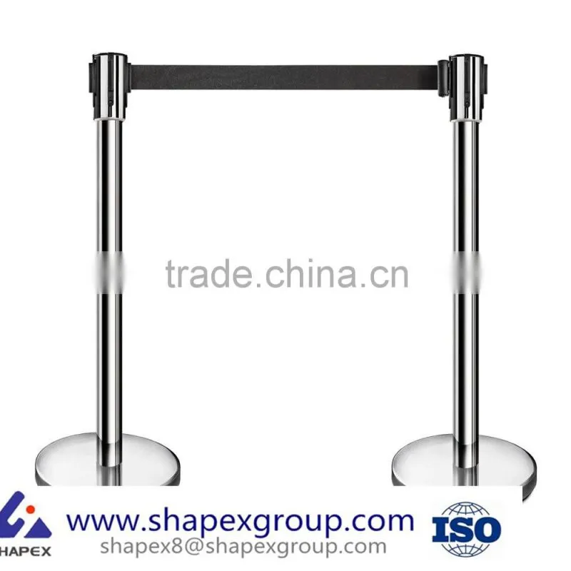 New Star Foodservice 54606 Stainless Steel Stanchions, 36" Height, 6.5' Retractable Belt (Pack of 2)