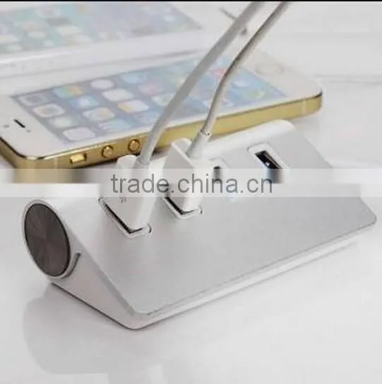 New Portable USB 3.0 4 Port Aluminum USB Splitter Hub With USB Cable