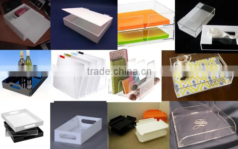 manufacture customized stackable colorful acrylic luxury serving tray wholesale price, high quality