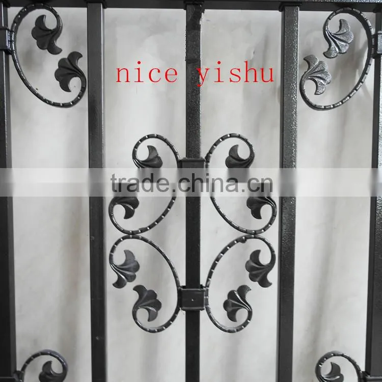 Customized wrought iron morden balcony railing /iron grill design for veranda