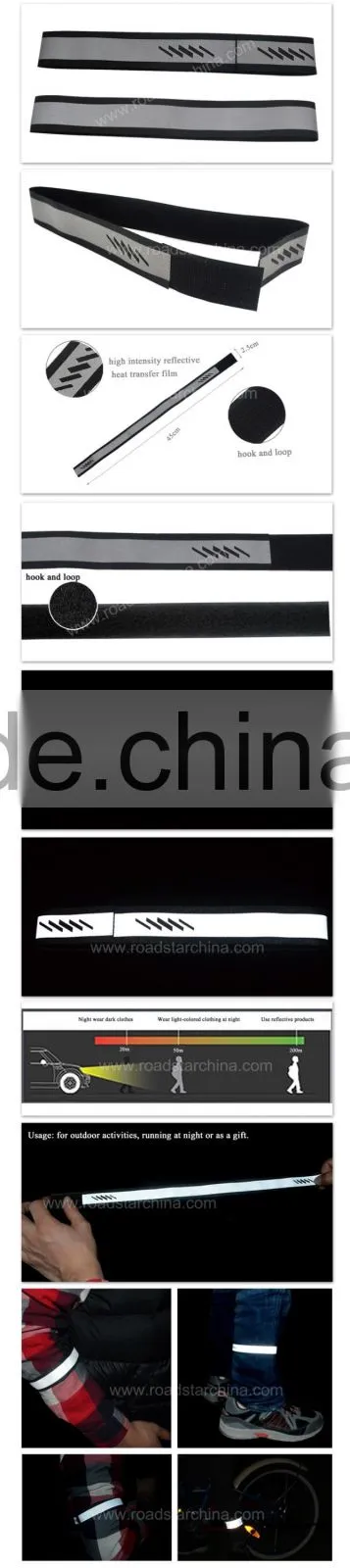 hi vis reflectiva reflective hook and loop armband